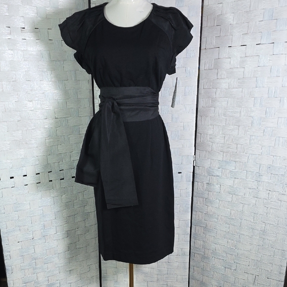Nue by Shani Black Dress with Sash - Picture 1 of 9